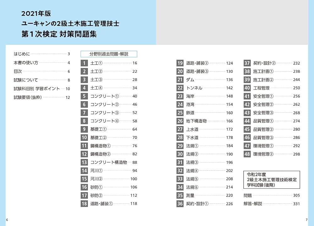 ユーキャン 2級土木施工管理 おまけ1級土木施工管理問題集 2021年版 ユーキャンの2級土木施工管理技士 第1次検定 対策問題